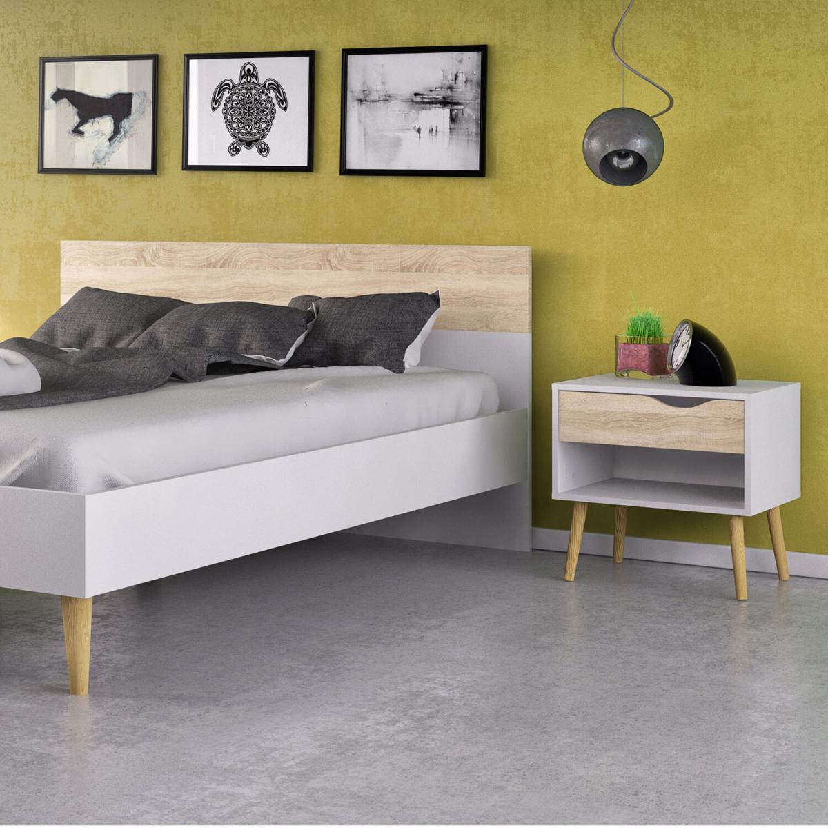 Oslo Euro Bed - White and Oak / Double – image 8