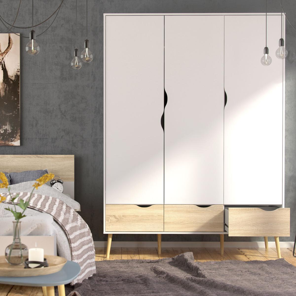 Oslo Euro Bed - White and Oak / Double – image 9