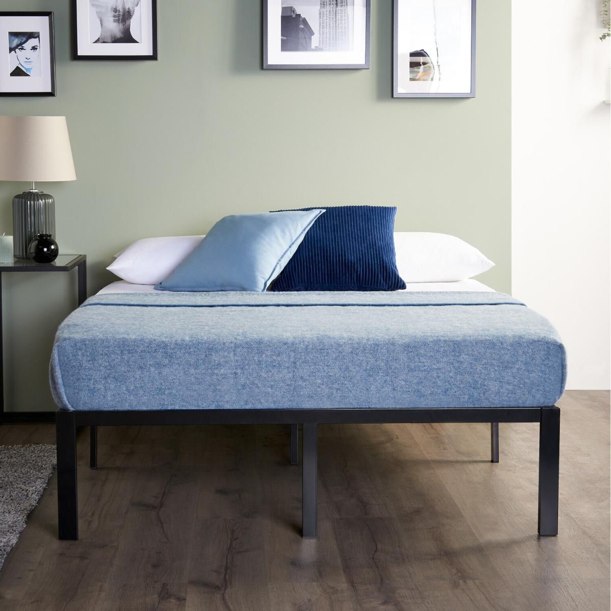 Raised Platform Bed Frame Black  - Black / Double / Yes – image 2