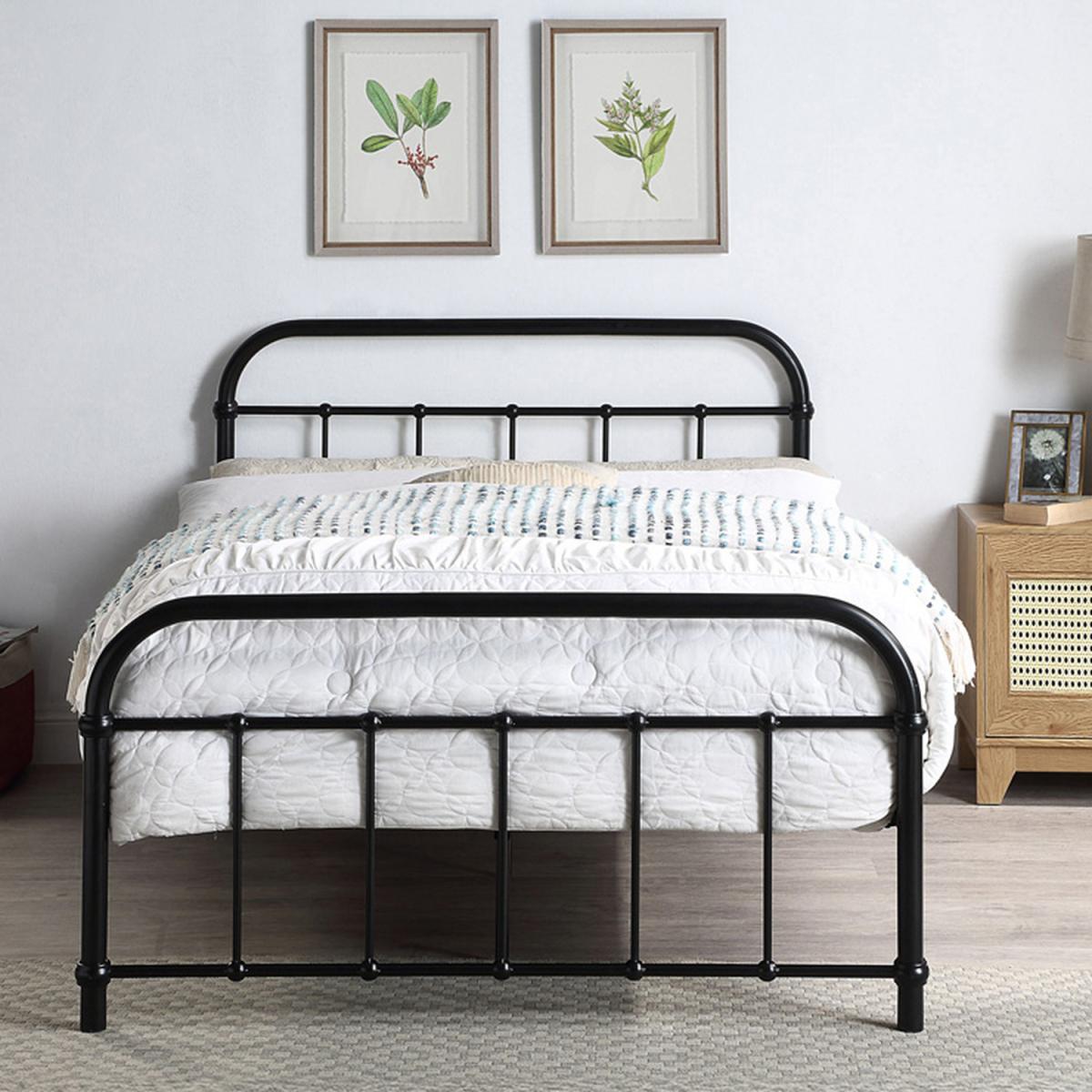 Tewin Vintage Hospital Style Metal Bed Frame - Black / Double – image 2
