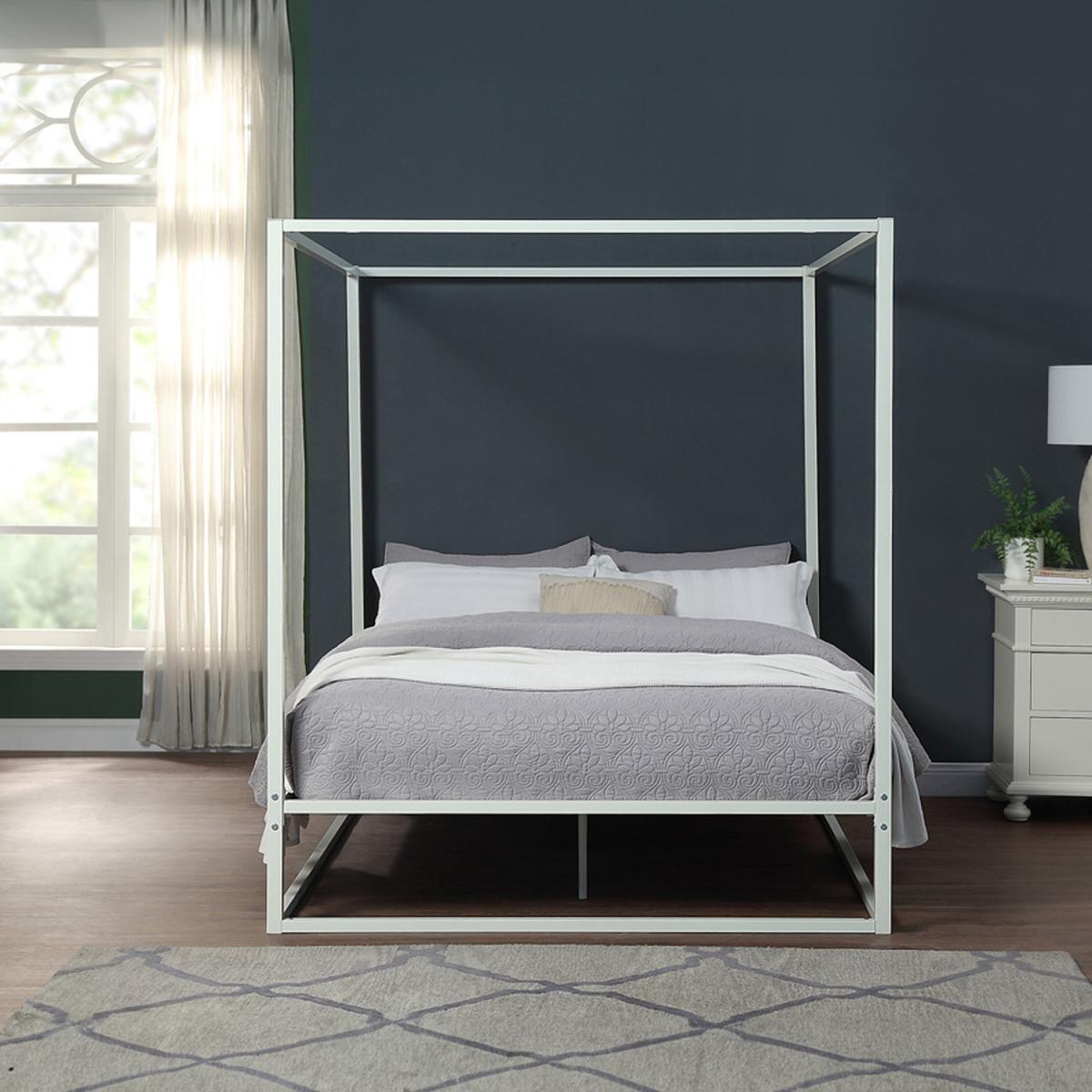 Ashwell Modern 4 Poster Metal Bed Frame - White / Double – image 7