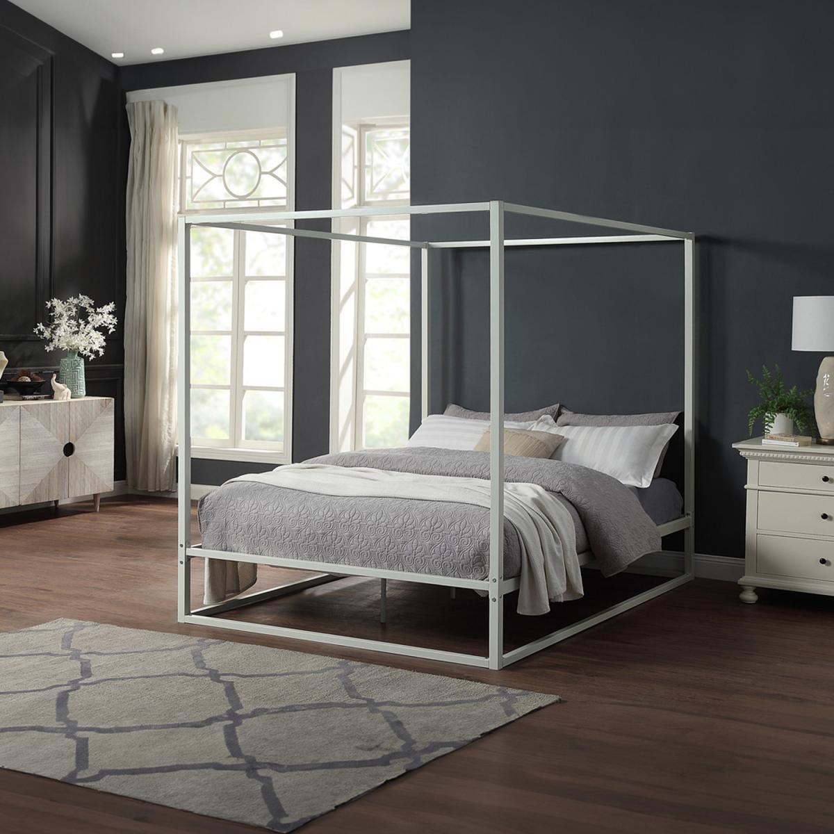 Ashwell Modern 4 Poster Metal Bed Frame - White / Double – image 8