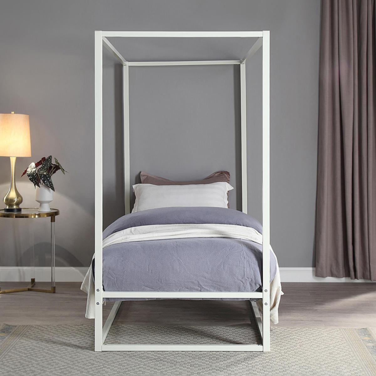 Ashwell Modern 4 Poster Metal Bed Frame - White / Double – image 9