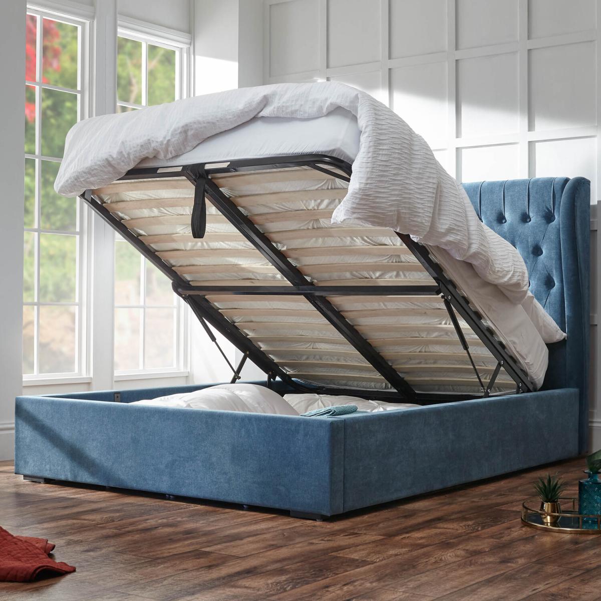 Dakota Storage Ottoman Bed Frame - Teal / Double – image 2