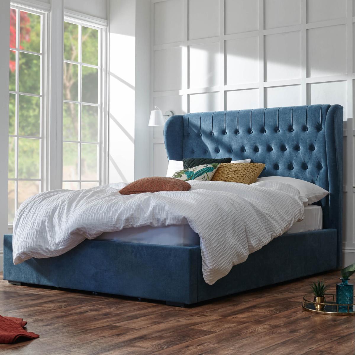 Dakota Storage Ottoman Bed Frame - Teal / Double – image 1