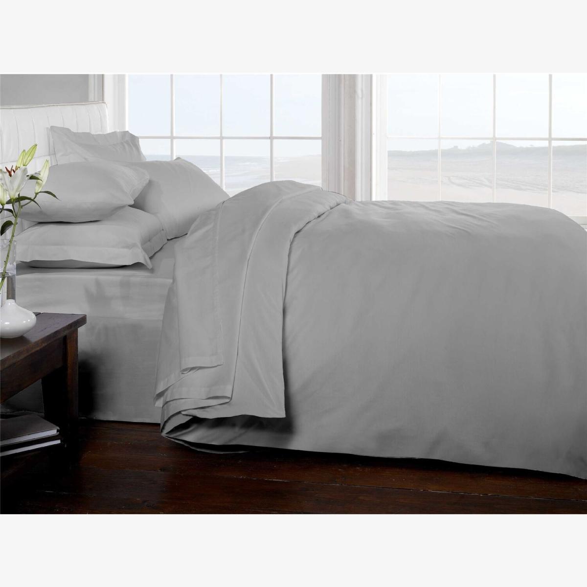 Egyptian Combed Cotton Duvet Cover - Silver / Double