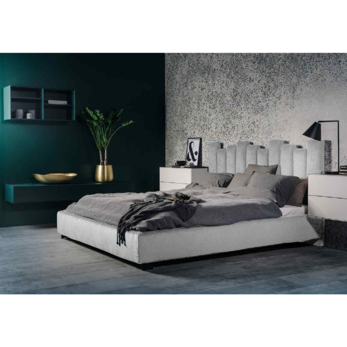Greta Upholstered Plush Velvet Bed Frame - Grey / Double – image 2