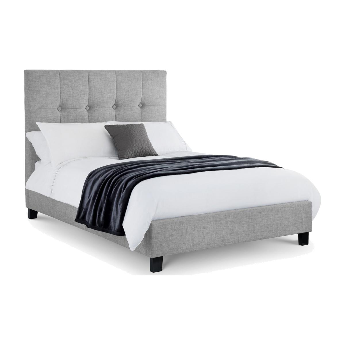 Sorrento High Headboard Double Bed - Light Grey - Light Grey
