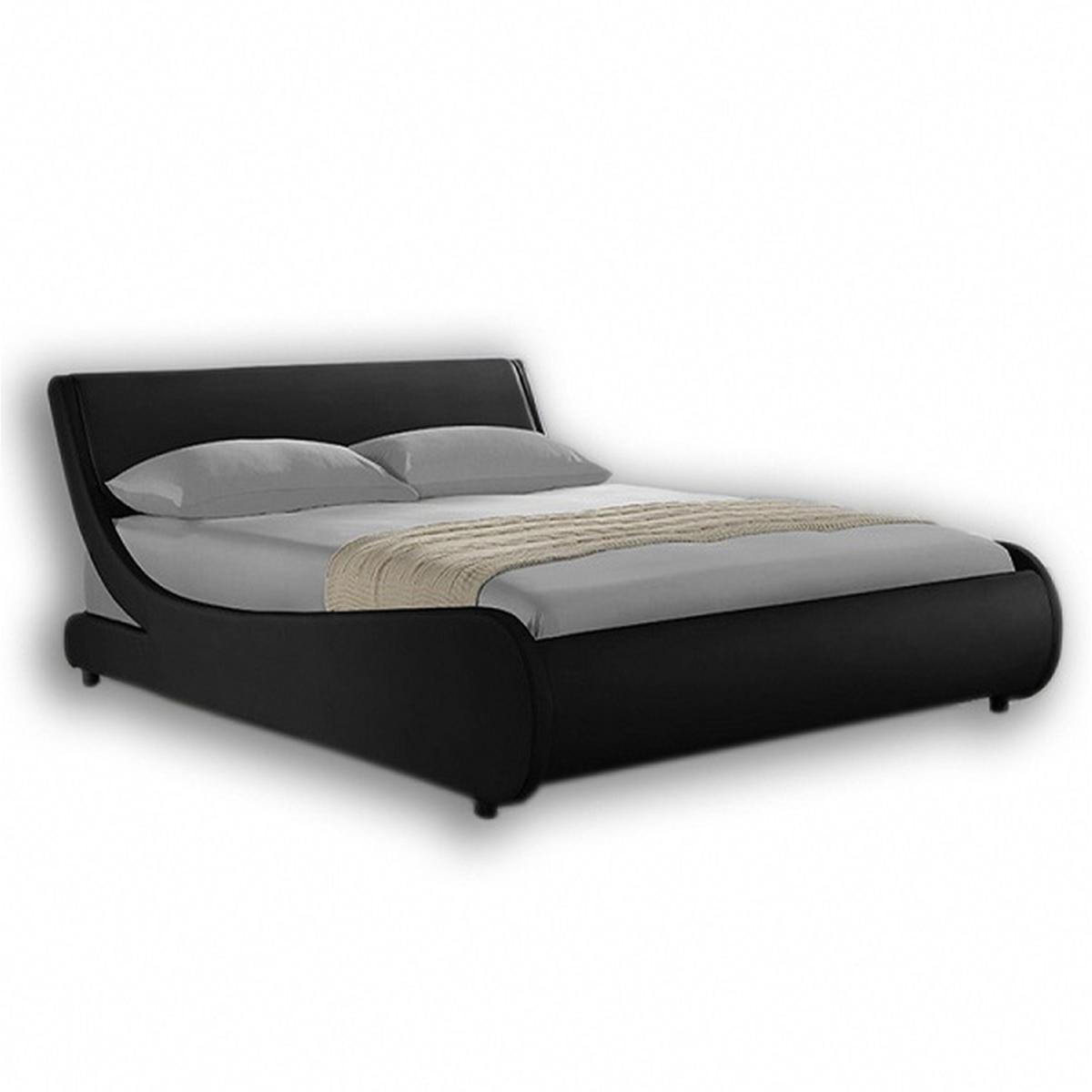 Galactic Black Leather Bed Frame - Black / Double – image 2