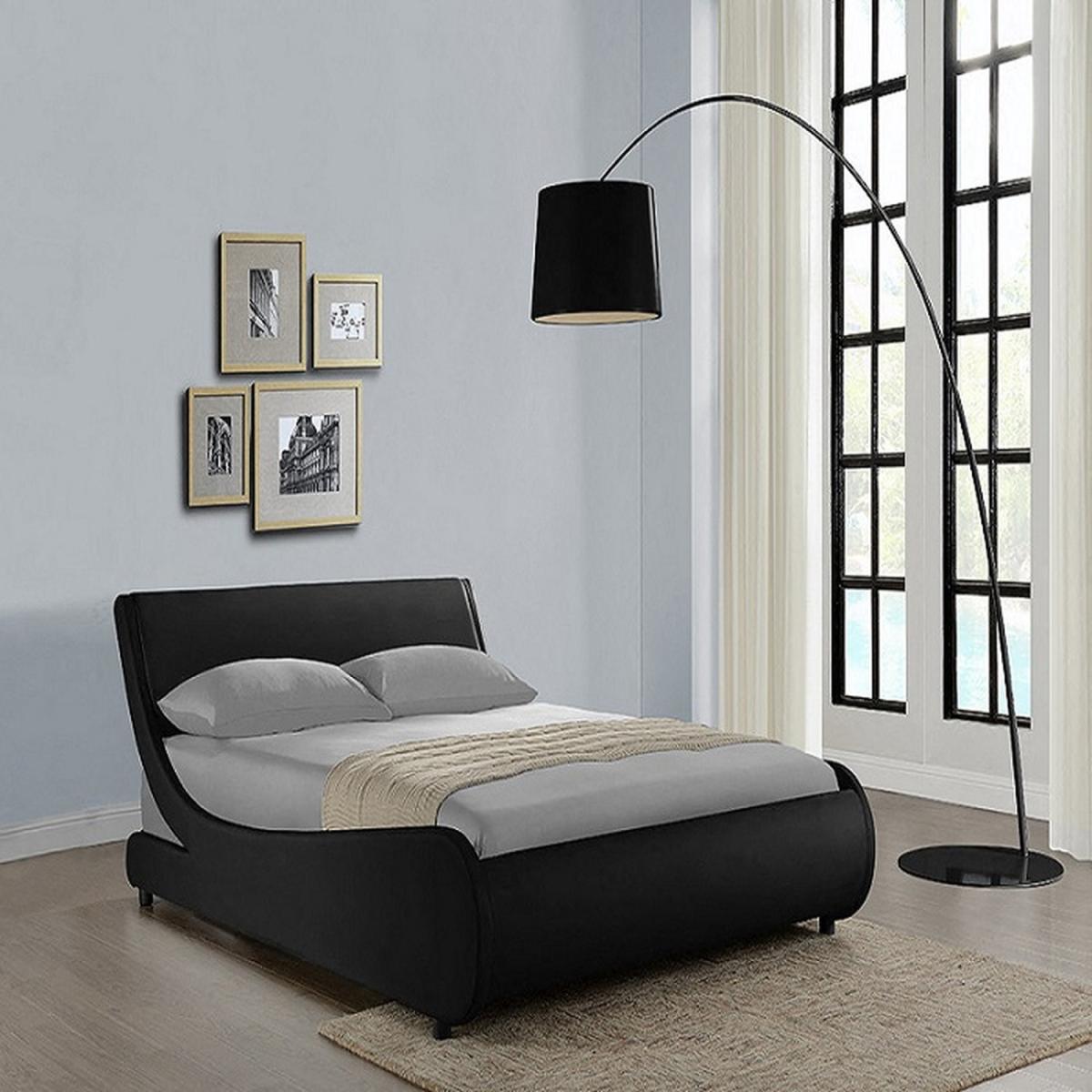 Galactic Black Leather Bed Frame - Black / Double – image 1
