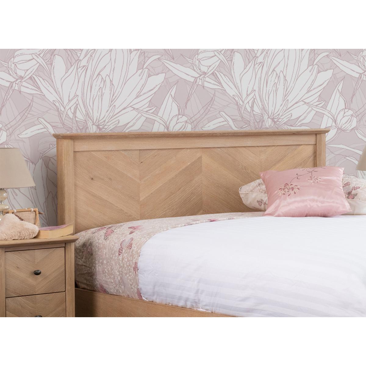 Chevron Oak Bed Frame Double - Oak – image 2