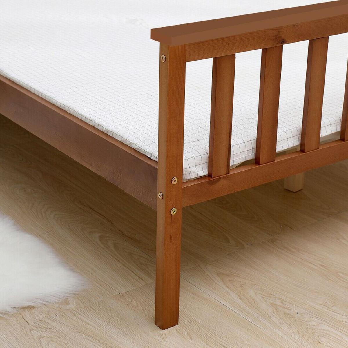 Florida Slatted Wooden Bed Frame - Caramel / Double