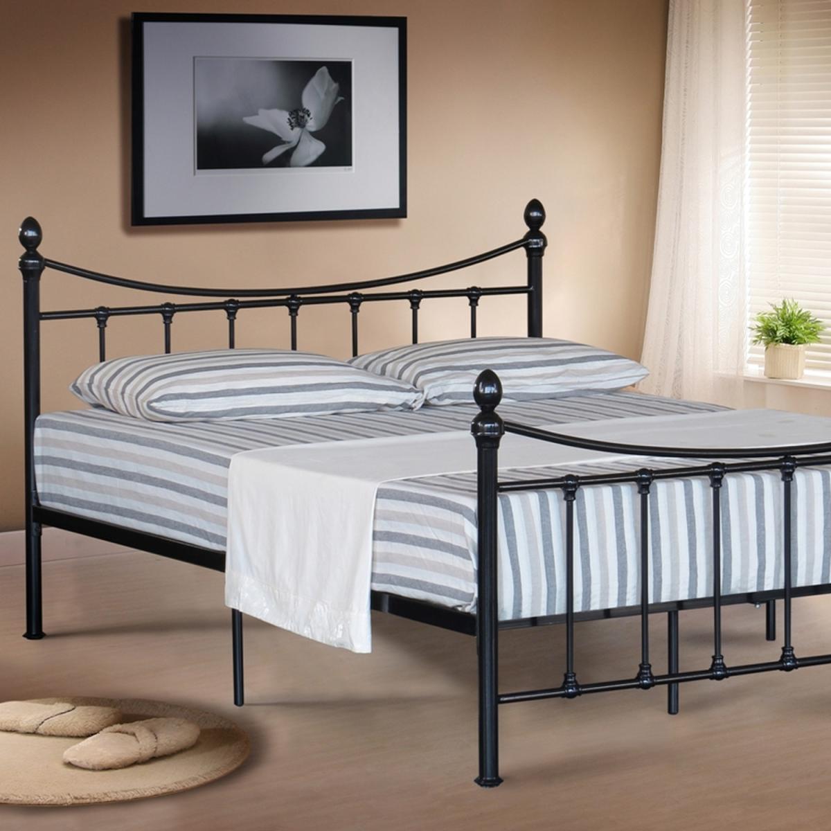 Black Metal Bed With Finials - Double – image 2