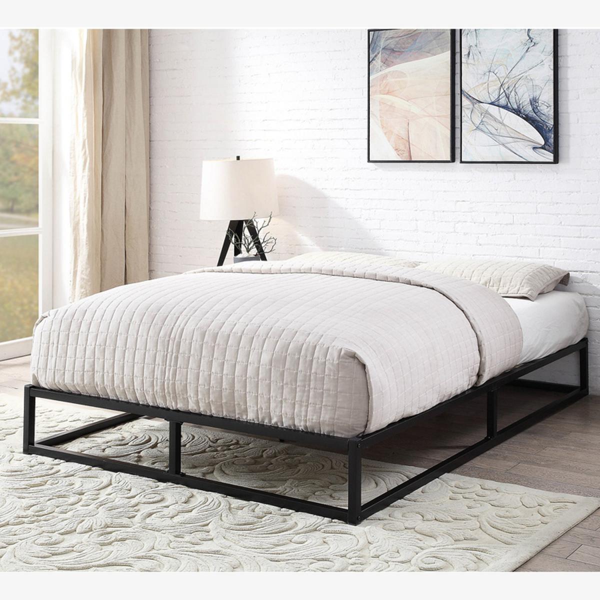 Amersham Platform Black Metal Bed Frame - Black / 21g / Double – image 1