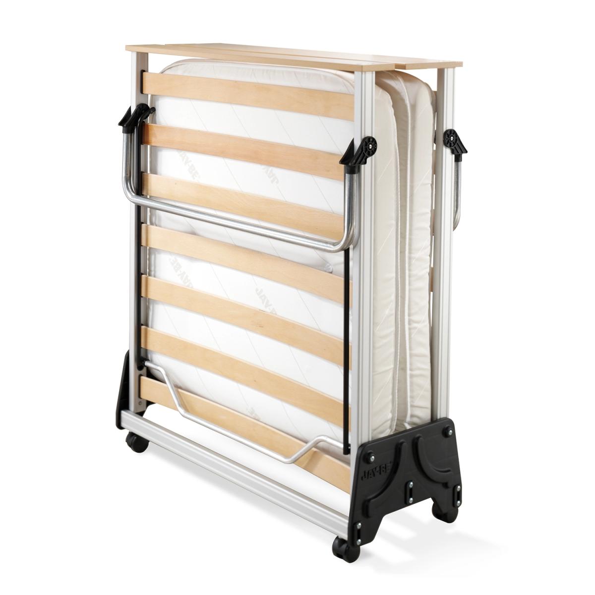 Jay-Be Folding Bed Frame with Luxury Dual Density Mattress - Silver & White / Double – image 3