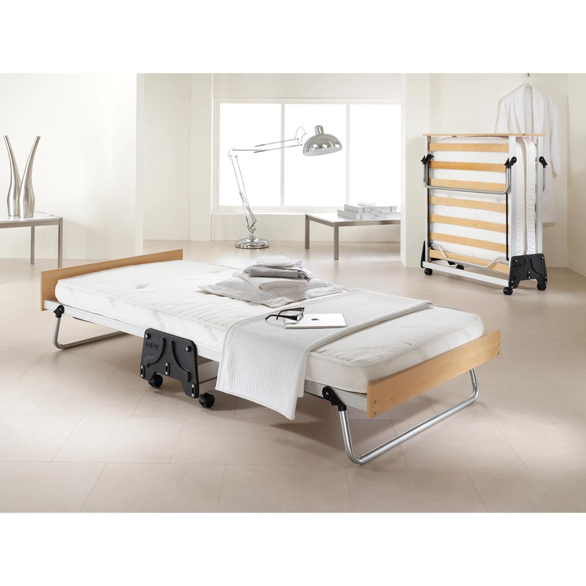 Jay-Be Folding Bed Frame with Luxury Dual Density Mattress - Silver & White / Double – image 5