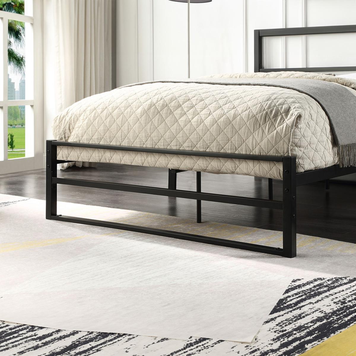 Baldock Modern Black Metal Bed Frame - Black / Double – image 3