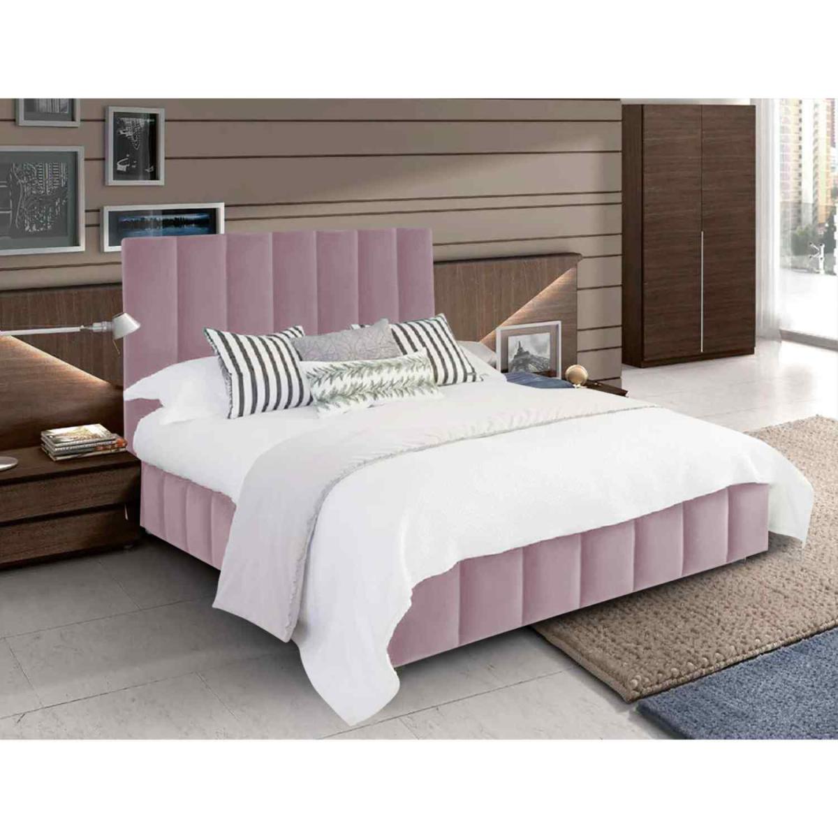 Olexa Upholstered Plush Velvet Bed Frame - Black / Double – image 2