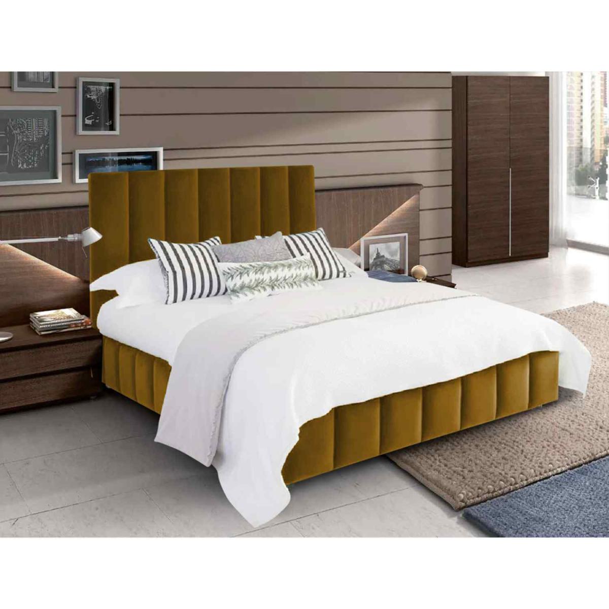 Olexa Upholstered Plush Velvet Bed Frame - Black / Double – image 5