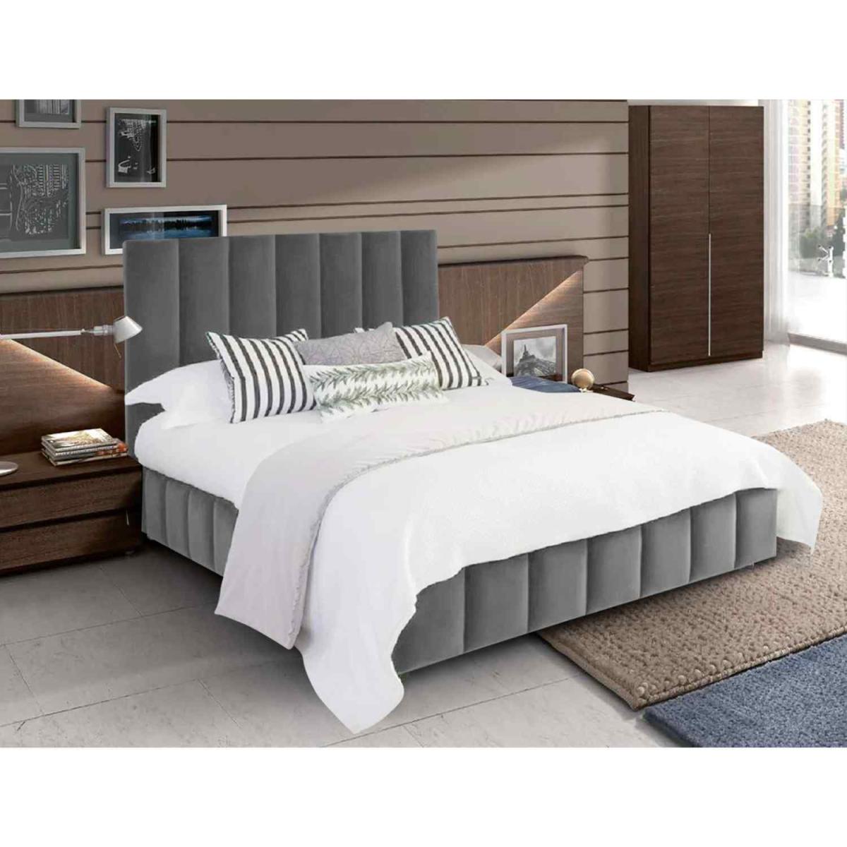 Olexa Upholstered Plush Velvet Bed Frame - Black / Double – image 6