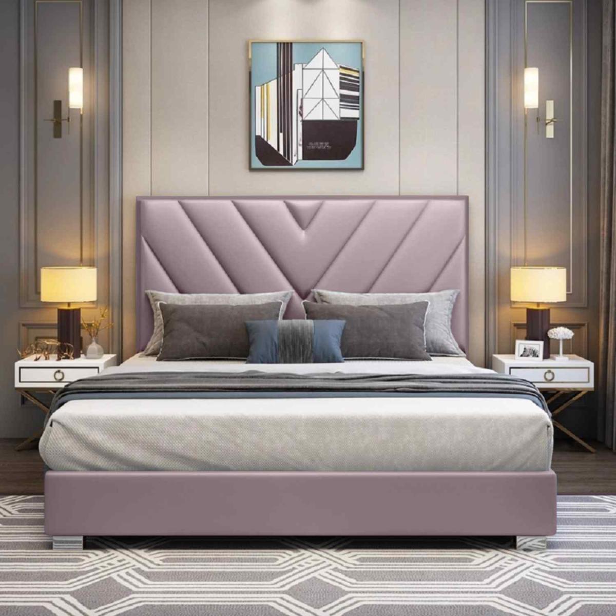 Chloe Upholstered Plush Velvet Bed Frame - Black / Double – image 2
