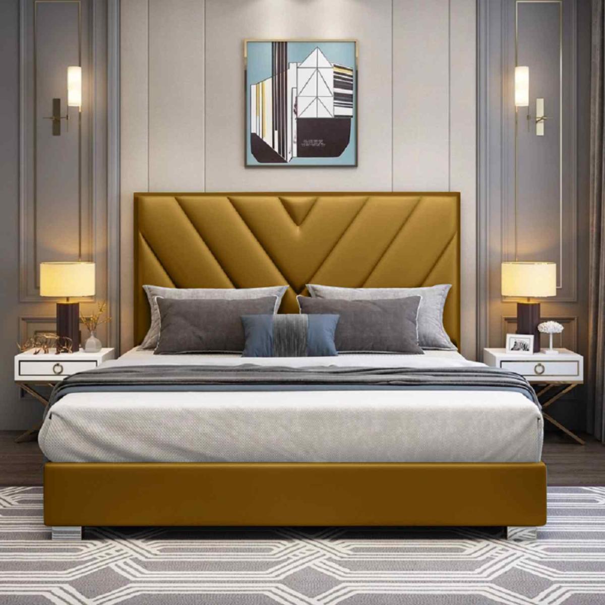 Chloe Upholstered Plush Velvet Bed Frame - Black / Double – image 4
