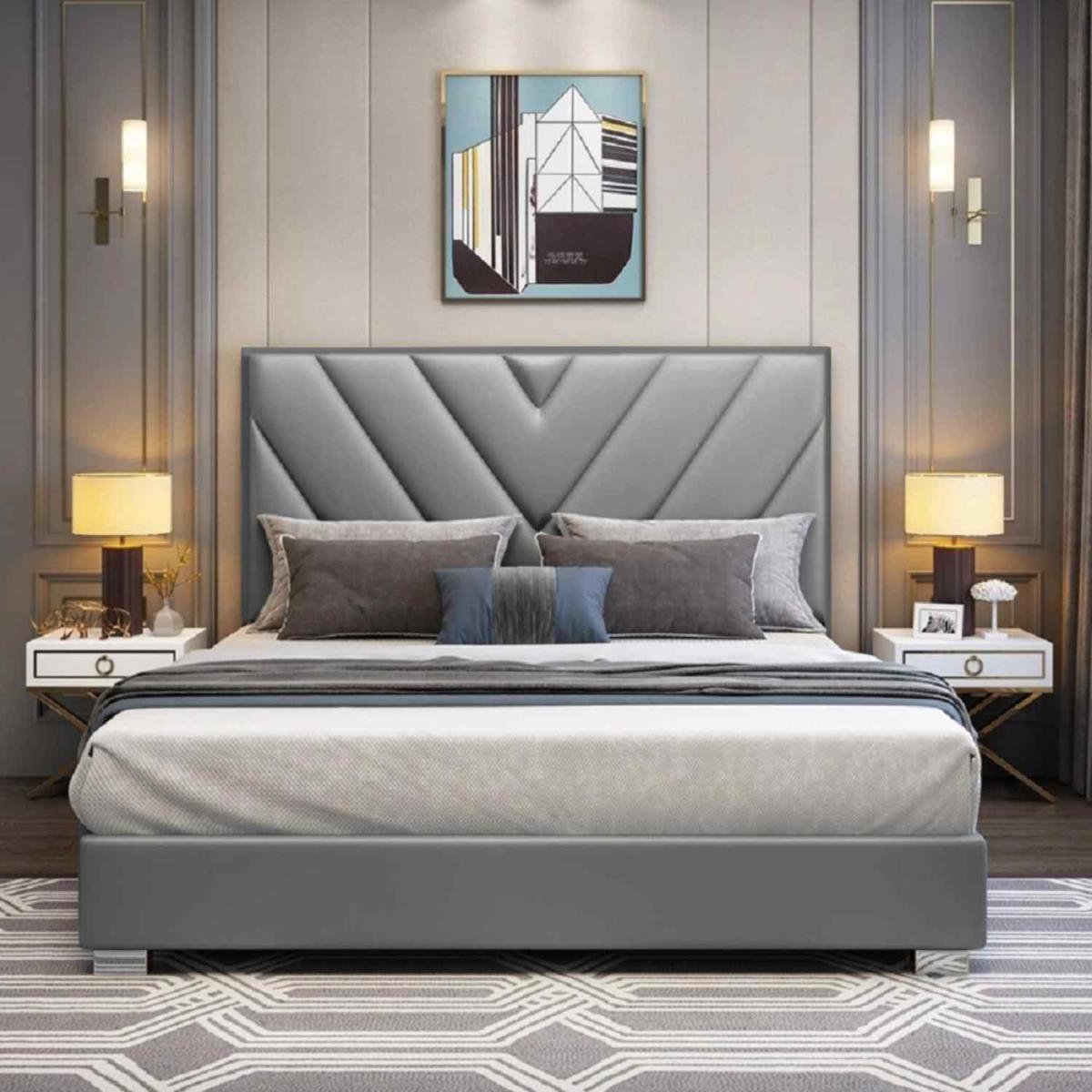 Chloe Upholstered Plush Velvet Bed Frame - Black / Double – image 5