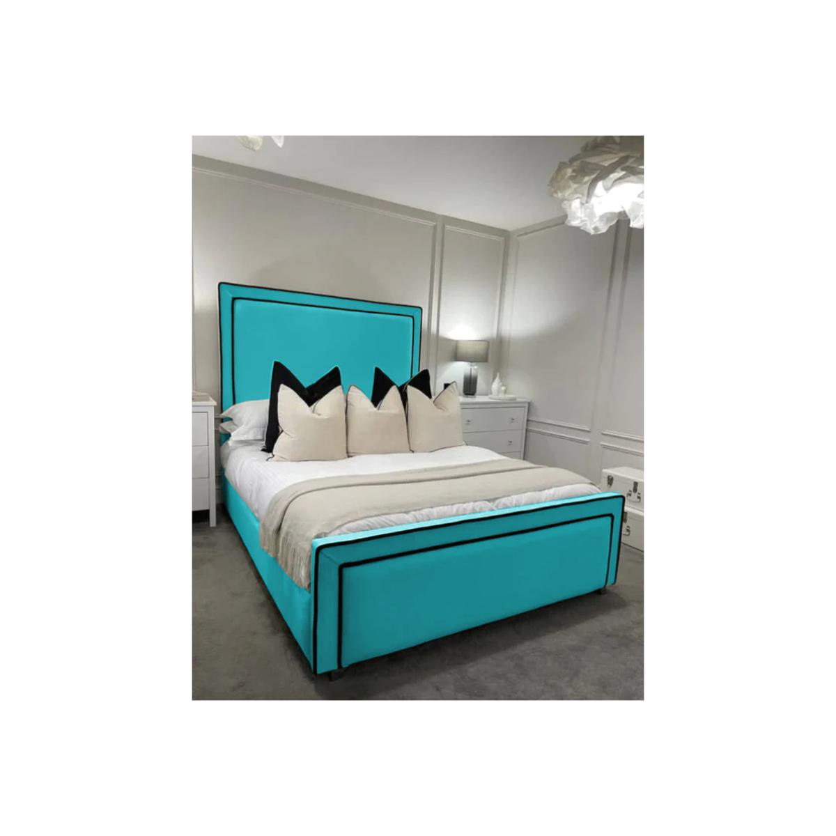 Bianca Plush Bed Frame - Teal / Double