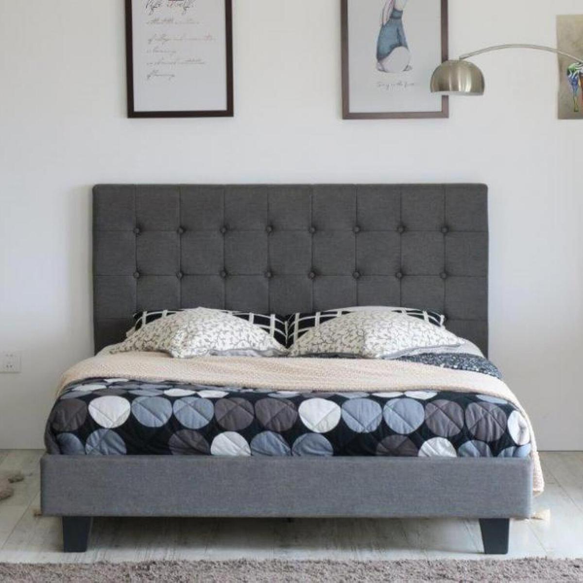 Fabric Upholstered Bedframe with USB Charging Point - Double – image 1