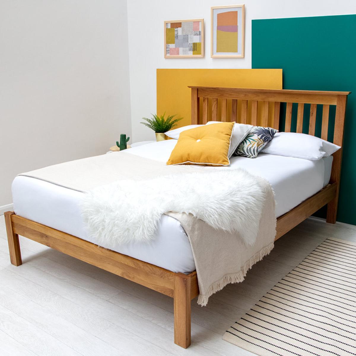 Alderley Solid Oak Wooden Bed Frame - Oak / Double – image 1