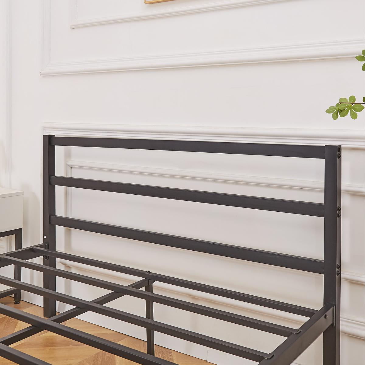 Taylor Minimalist Black Metal Bed Frame - Black / Double – image 2