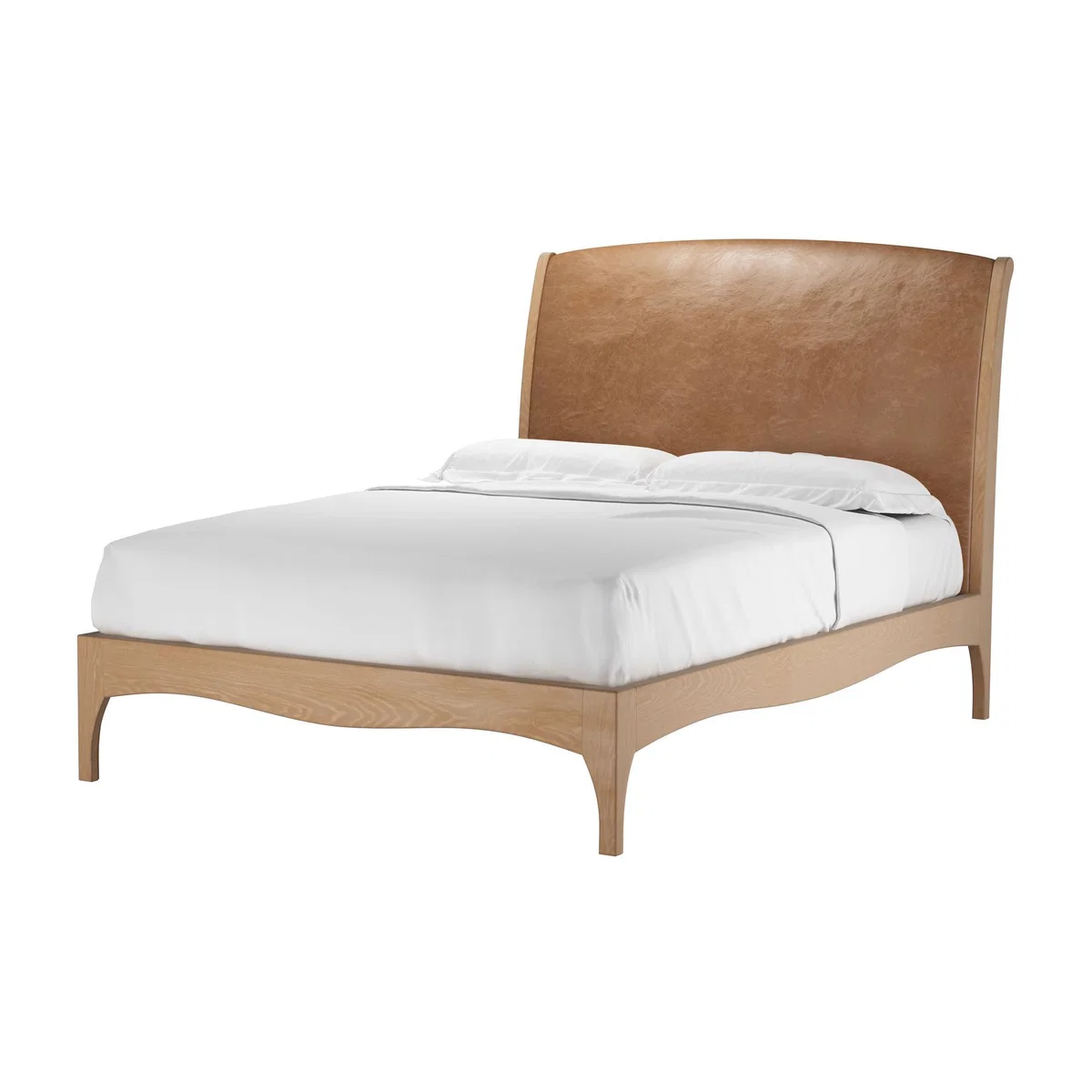 Emilia Double Bed in Tan Vintage Leather - sofa.com – image 1