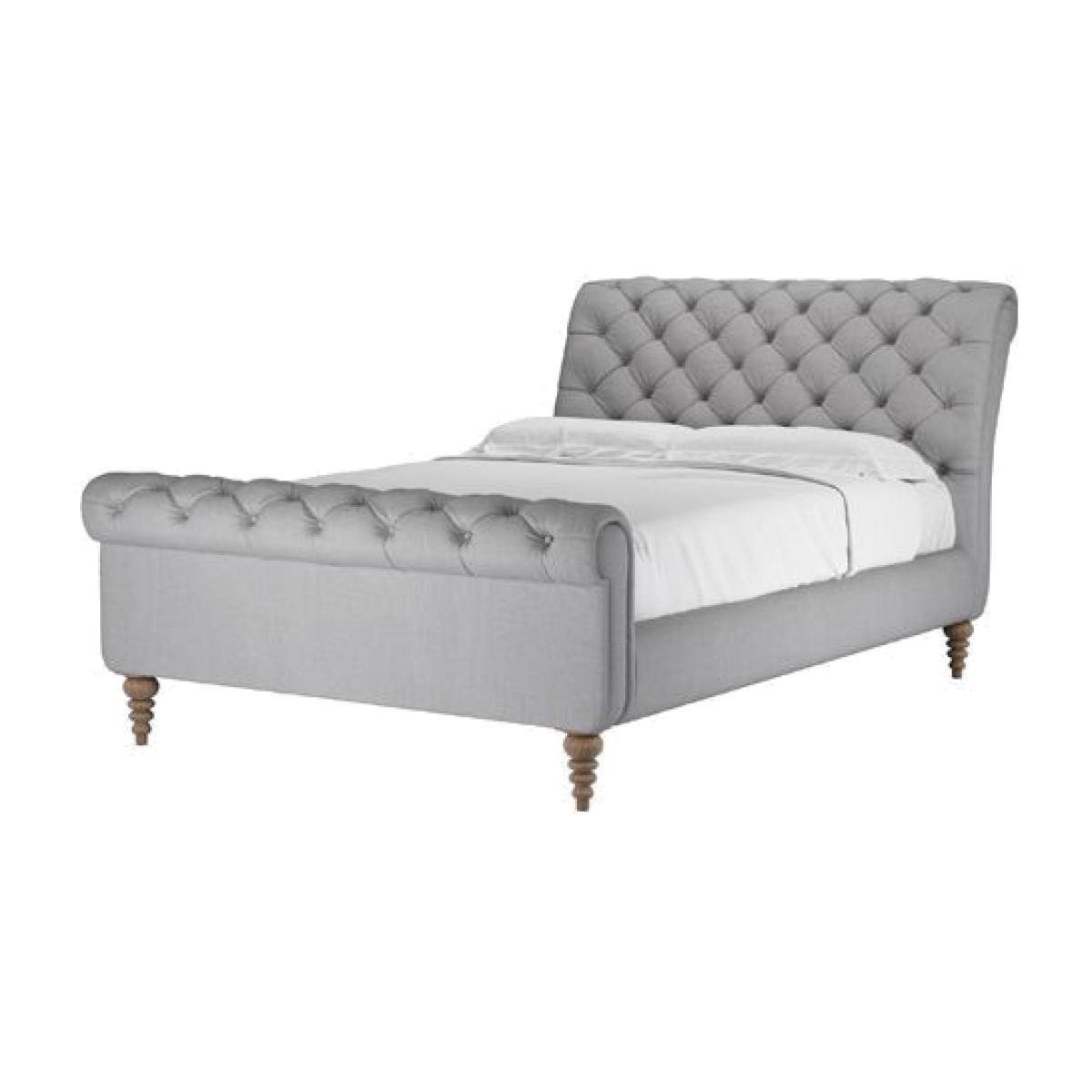 Knightsbridge Double Bed in Cobble Brushed Linen Cotton - sofa.com – image 1