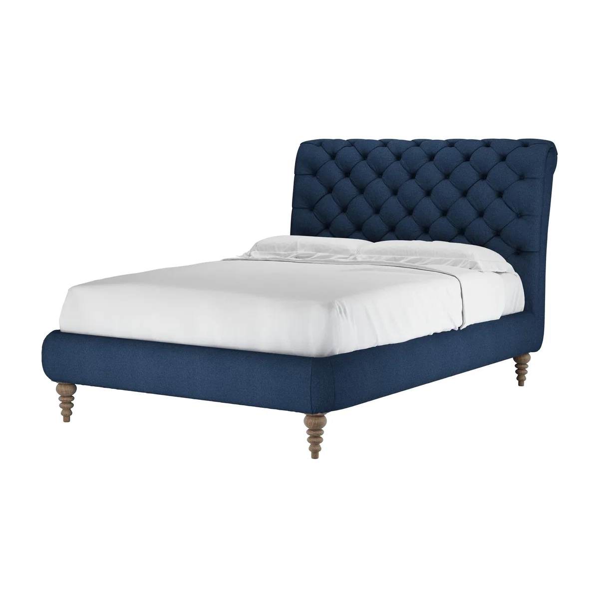 Knightsbridge without Footboard Double Bed in Washed Indigo Easy Cotton - sofa.com – image 1