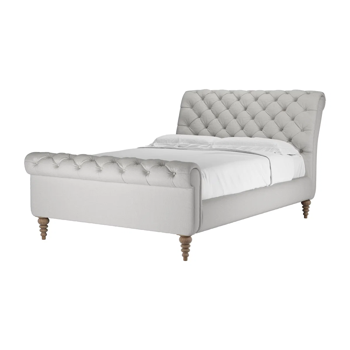 Knightsbridge Double Bed in Alabaster Brushed Linen Cotton - sofa.com – image 1