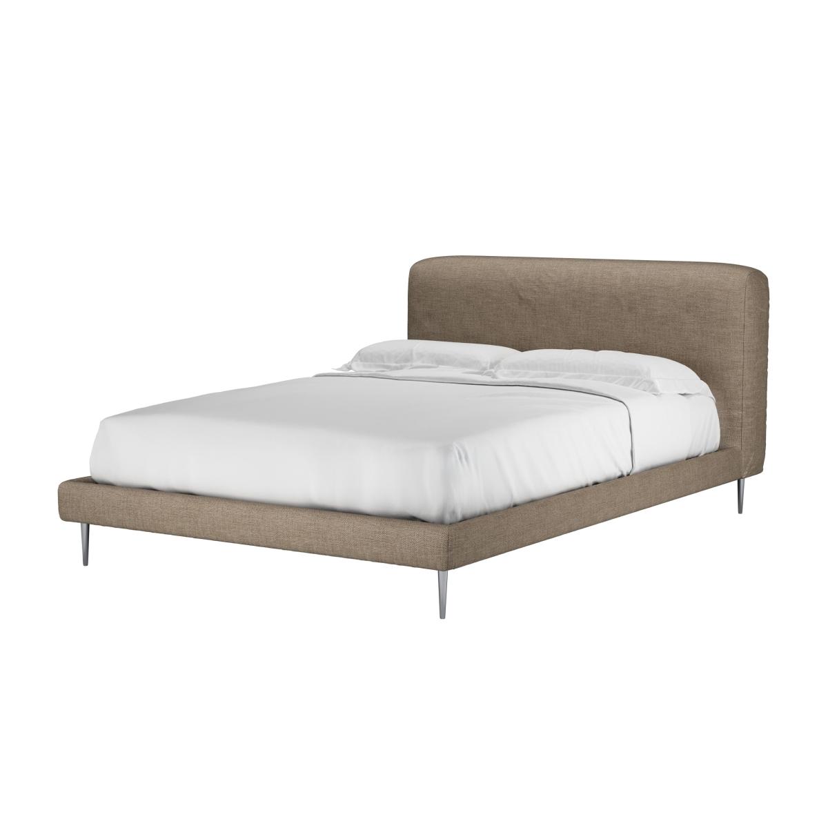 Lucy Double Bed in Greige Florence Textured Weave – image 1