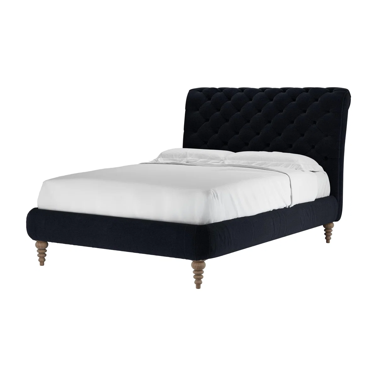 Knightsbridge (No Footboard) Double Bed in Pitch Smart Cotton - sofa.com – image 1