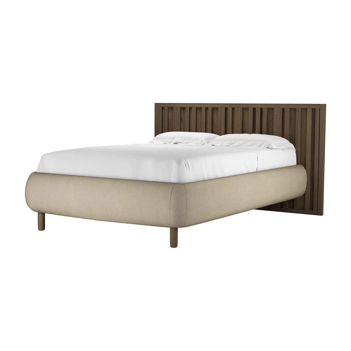 Florence Double Bed in White Sands Soft Chenille - sofa.com – image 1