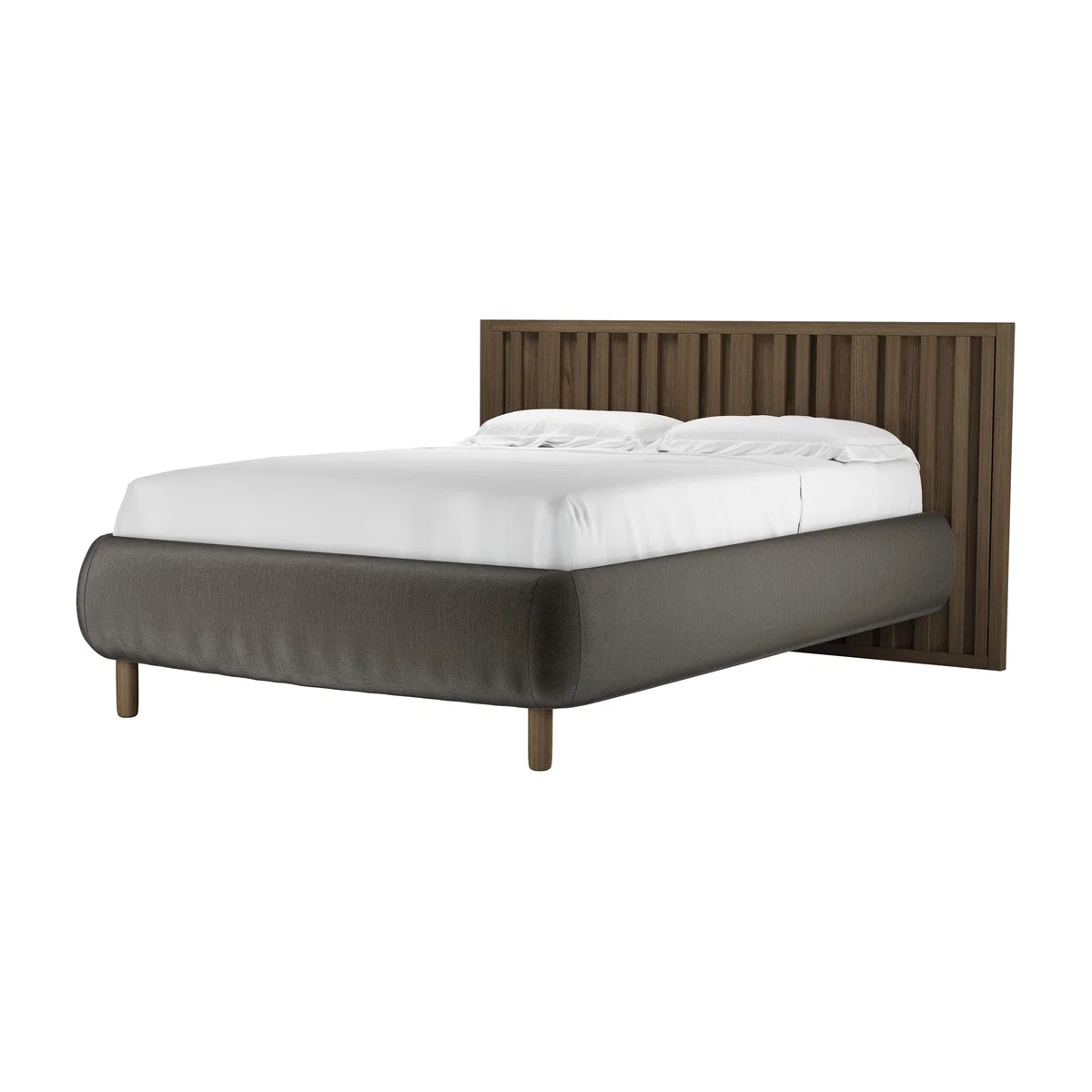 Florence Double Bed in Elephant Cotton Matt Velvet - sofa.com – image 1
