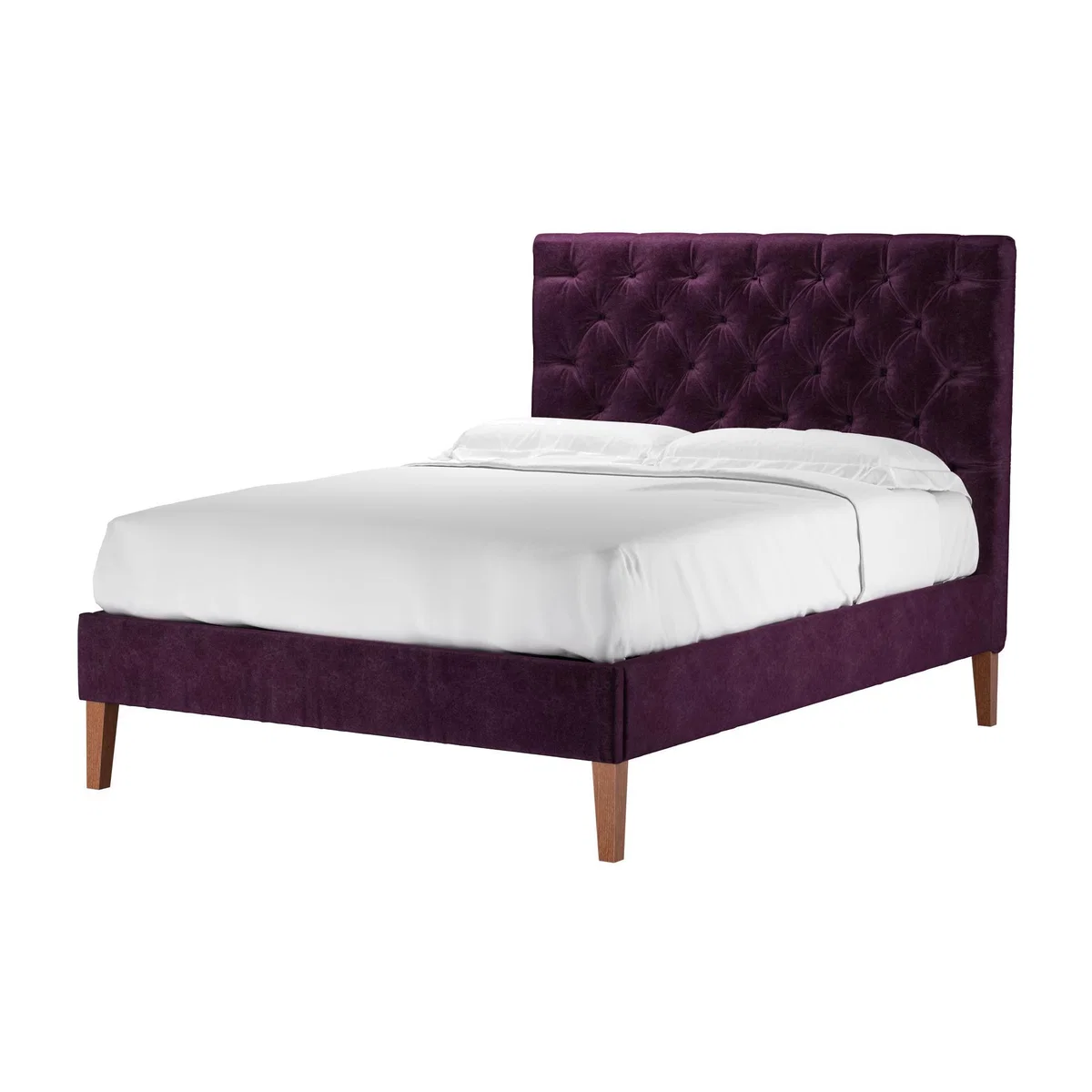 Rosalie 130cm Double Bed in Plum Smart Velvet - sofa.com – image 1