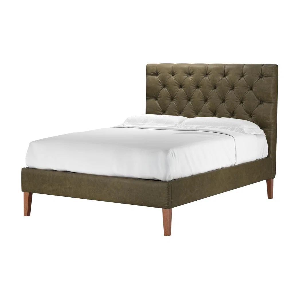 Rosalie 130cm Double Bed in Dark Moss Antique Leather - sofa.com – image 1