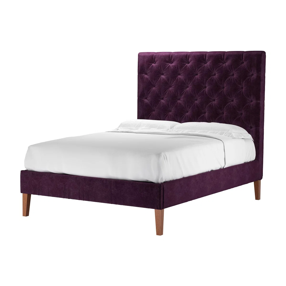 Rosalie 150cm Double Bed in Plum Smart Velvet - sofa.com – image 1