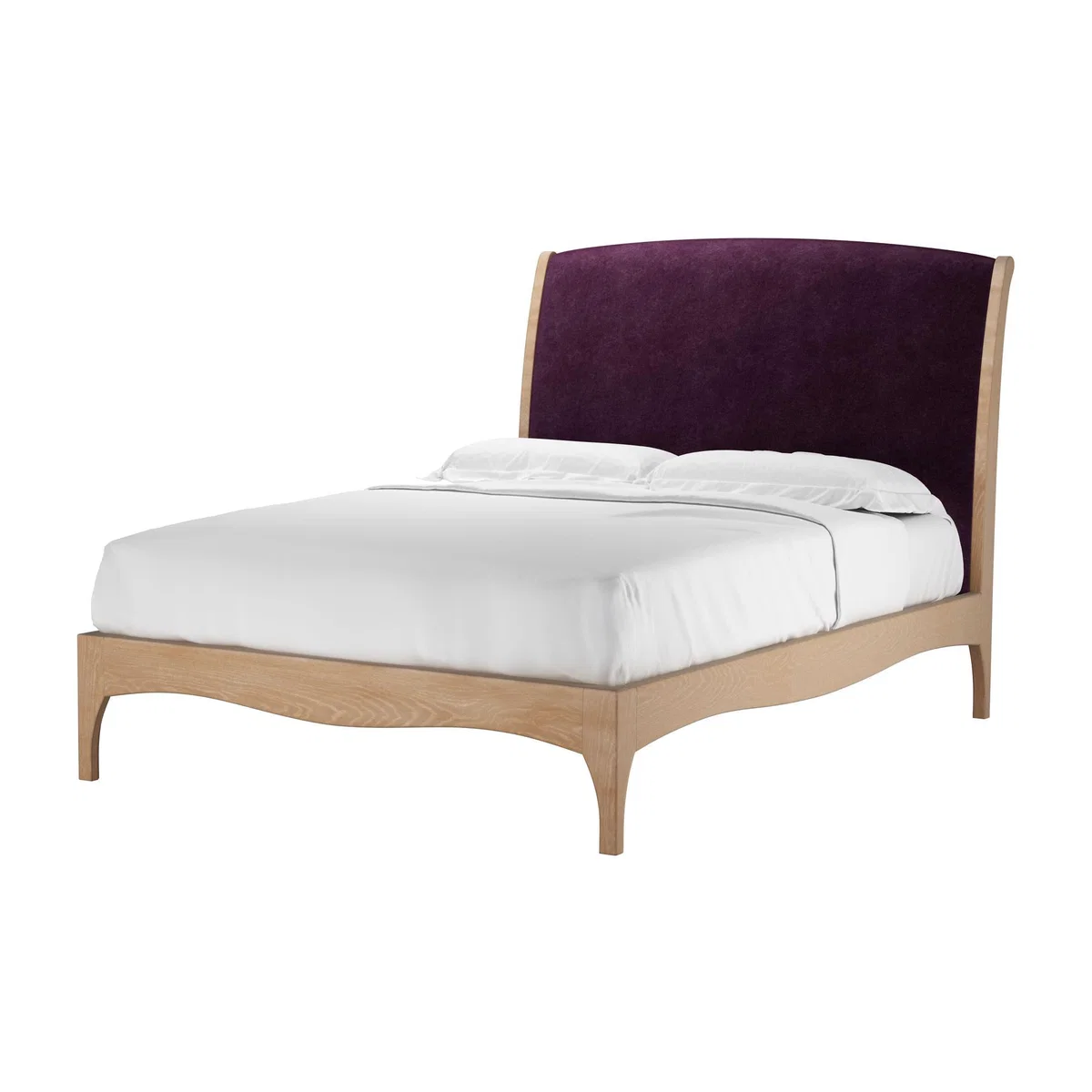 Emilia Double Bed in Plum Smart Velvet - sofa.com – image 1