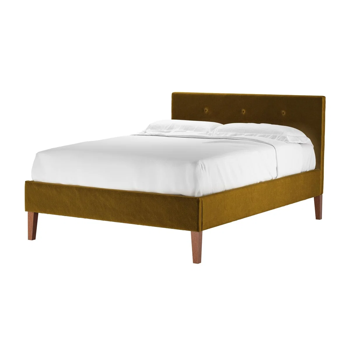 Avery 100cm Double Bed in Nefertiti Gold Cotton Matt Velvet – image 1