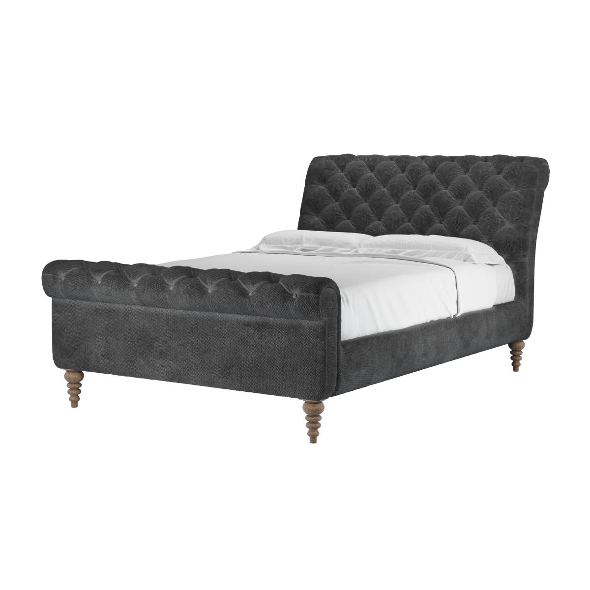 Knightsbridge Double Bed in Raven Speckled Chenille – image 1
