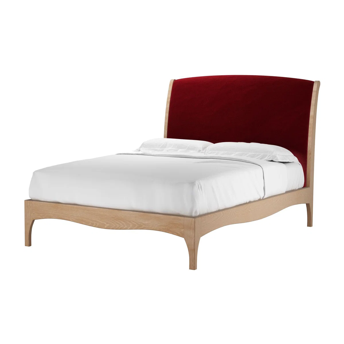 Emilia Double Bed in Claret Cotton Matt Velvet - sofa.com – image 1