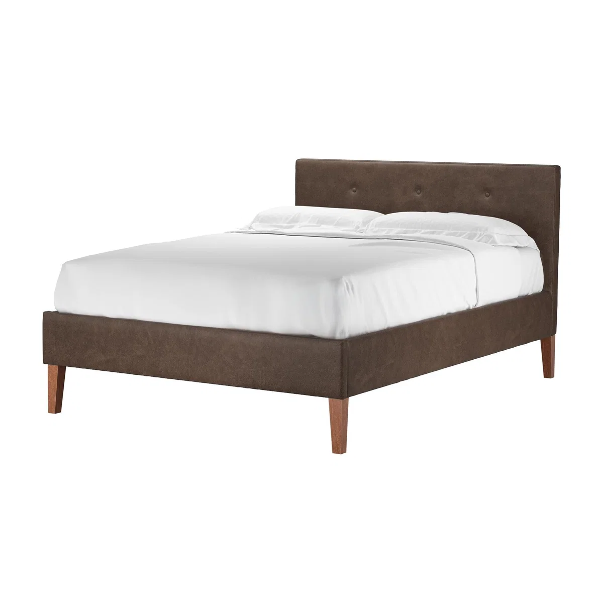 Avery 100cm Double Bed in Walnut Antique Leather – image 1