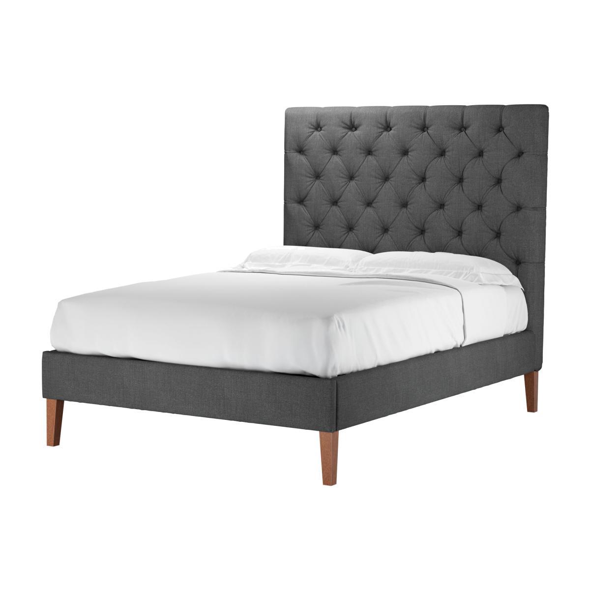 Rosalie 150cm Double Bed in Charcoal Brushed Linen Cotton - sofa.com – image 1