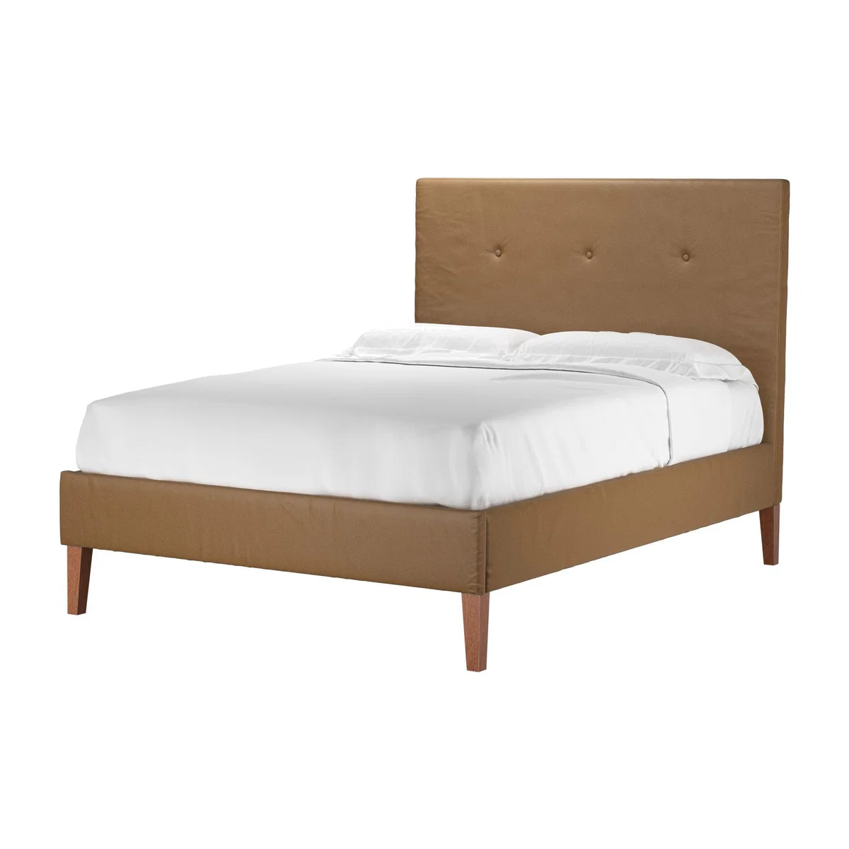 Avery 130cm Double Bed in Spiced Honey Soft Leather - sofa.com – image 1