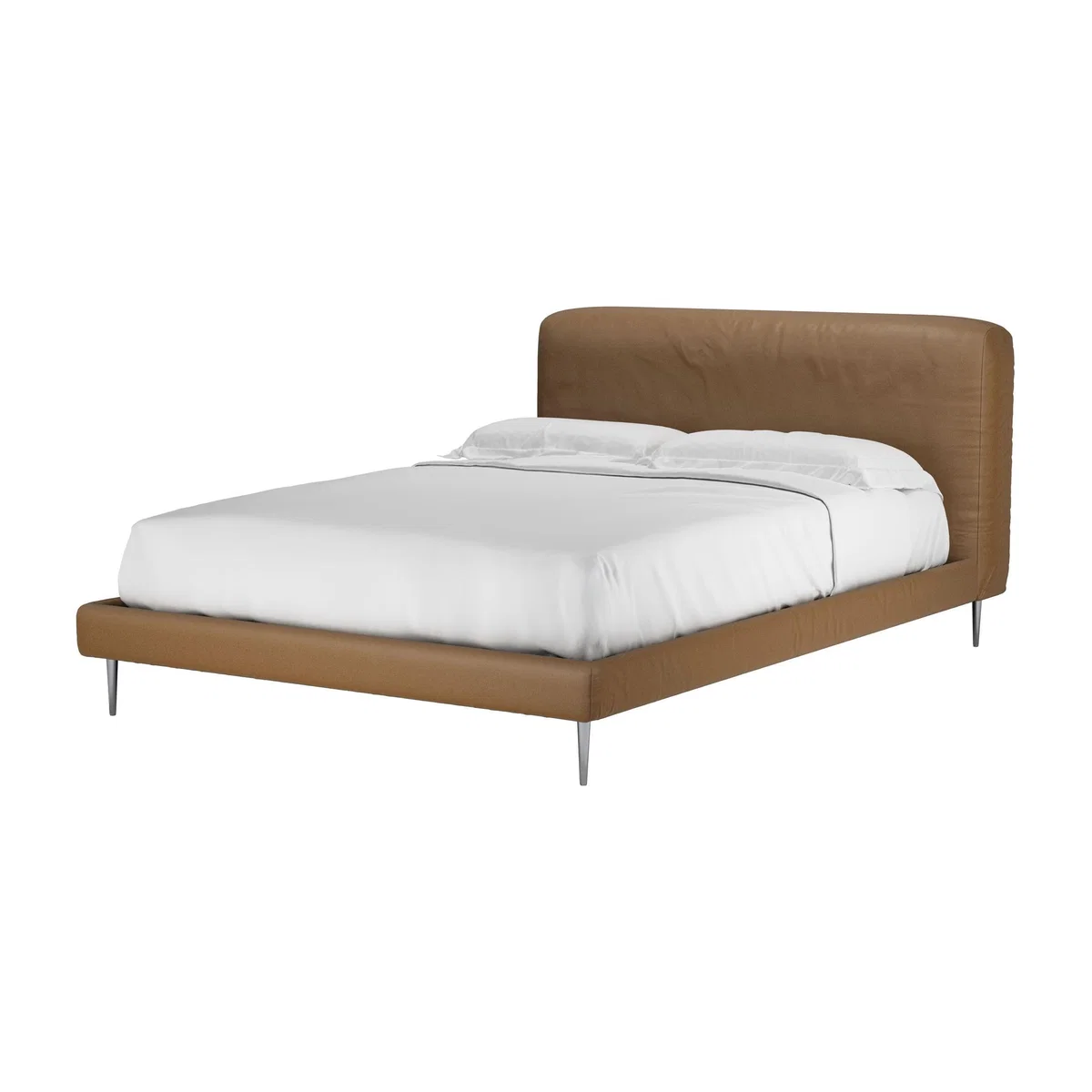 Lucy Double Bed in Spiced Honey Soft Leather - sofa.com – image 1